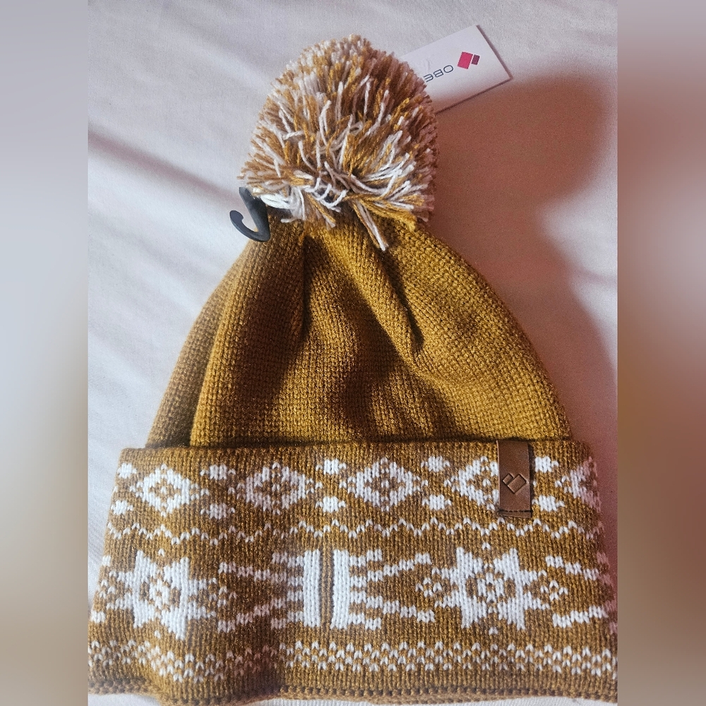 Obermeyer Nordic Pom Beanie: CORTADO (BROWN): ADULT UNISEX: ONE SIZE FITS MOST